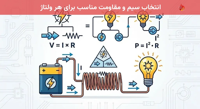 انتخاب سیم و مقاومت مناسب برای هر ولتاژ